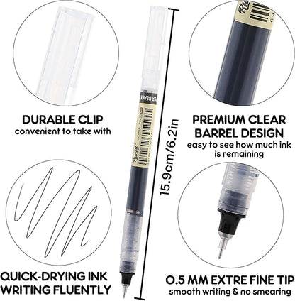 RIANCY Liquid Ink Rollerball Gel Pens, 0.5mm Extra Fine Point Tip, 12ct - Image 8