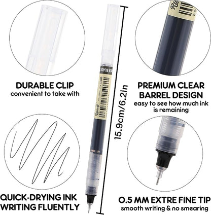 RIANCY Liquid Ink Rollerball Gel Pens, 0.5mm Extra Fine Point Tip, 24ct - Image 2