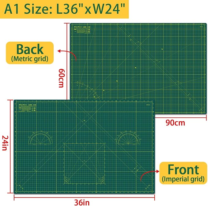 Self Healing Cutting Mat A1 24"x36" – Double Sided 5-Ply Craft Mat - Image 2