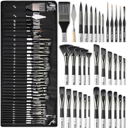 Nicpro 36pcs Paint Brush Set, Professional Paintbrushes by Nicpro