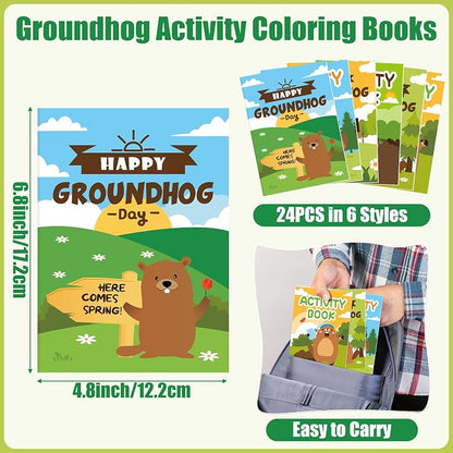 JAPBOR Groundhog Activity Coloring Book - Image 2