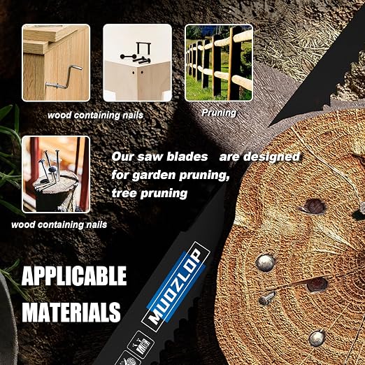 25 Pack 6inch Reciprocating Saw Blades Set, 6/12TPI High Carbon Saw Blades - Image 6