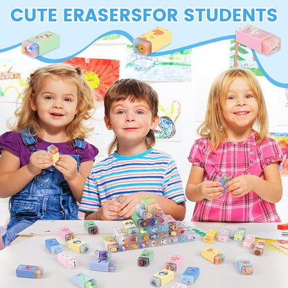 100 Pcs Cute Eraser for Kids Bulk Kawaii Erasers for Classroom Fun Erasers for - Image 3