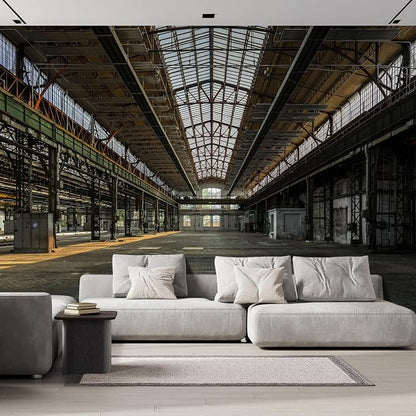 wall26 Industrial Interior of an Old Factory Building Removable Wall Mural | by wall26
