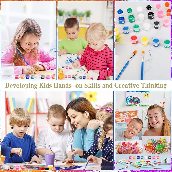 280 Pcs Mini Acrylic Paint Set for Kids, 12 Colors Washable Acrylic Paints - Image 5