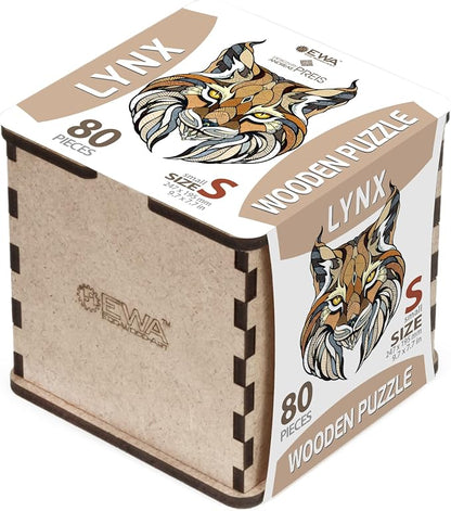 EWA Home Décor – Lynx Small 80 Pieces – Wooden Jigsaw Puzzle - Image 2