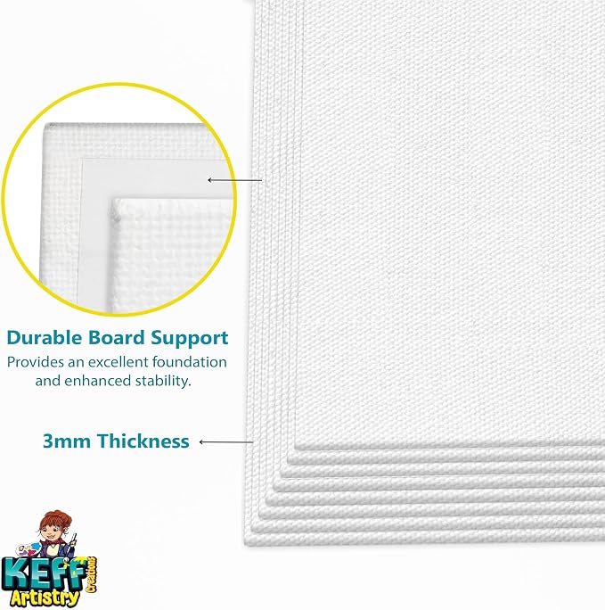 KEFF 12-Pack Bulk Canvas Boards, 9x12 Canvas - Image 5