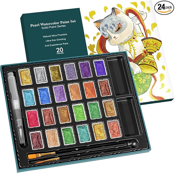 3ml Glitter Watercolor Paint Set by CraftyManor