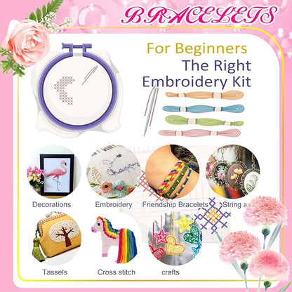 Friendship Bracelet String 50 Skeins Fashionable Rainbow Color Embroidery Floss - Image 5