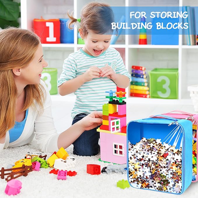 8 Packs Toy Storage Bags with Zipper, Reusable Toy Storage Organizer with - Image 5