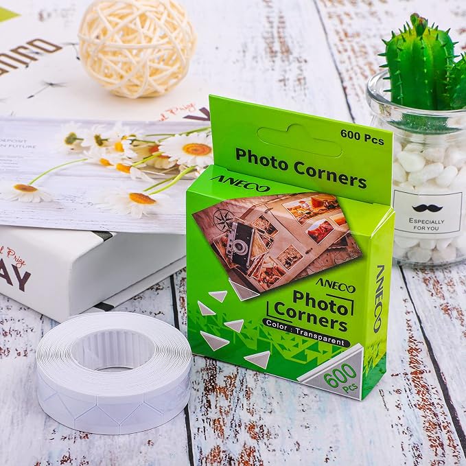 Aneco 600 Pieces Clear Self-Adhesive Picture Mounting Corner Stickers - Image 4