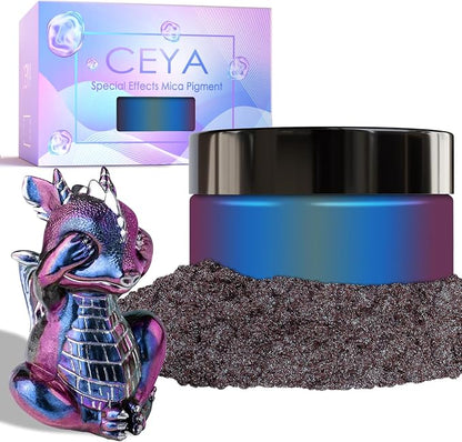 Ceya Chameleon Mica Powder, 1.8oz/ 50g Starry Night Chrome Nail Powder by CEYA