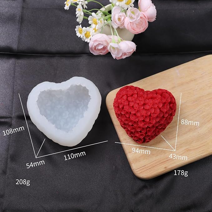 3 Pack Rose Heart & Peony 3D Flower Molds - Image 5