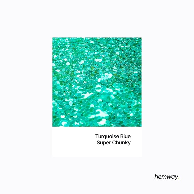 Hemway Glitter for Resin 100g Turquoise Blue Metallic Crystals for Epoxy Craft - Image 2