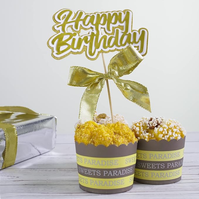 MEEDEE Gold Wired Woven Metallic Ribbon - Image 6
