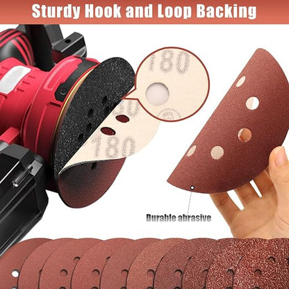180 Grit 5 Inch Sanding Discs Hook and Loop Sandpaper - Image 4