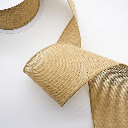 CT CRAFT LLC Burlap Fabric Wired Ribbon 4" x 20 Yards Natural Color - Image 5