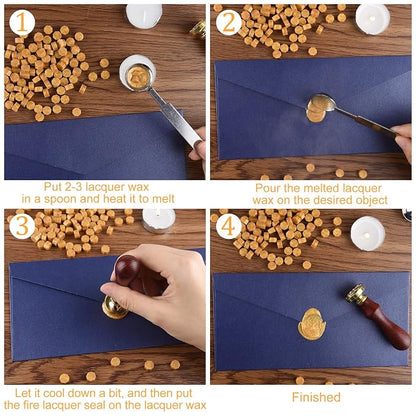 500 Pcs Octagon Sealing Wax Beads Gold Wax Seal Beads - Image 3