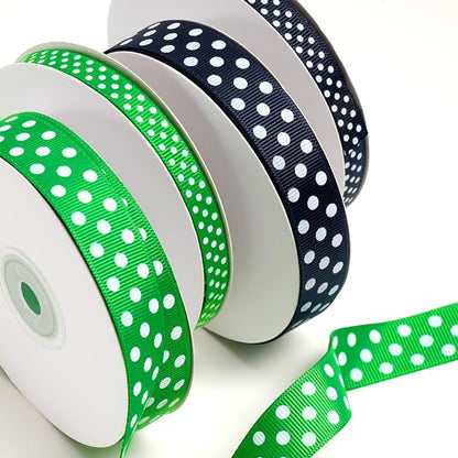 Polka Dot Grosgrain Ribbon 5/8 Inch, 25 Yards Spool Green and White Polka Dot - Image 7