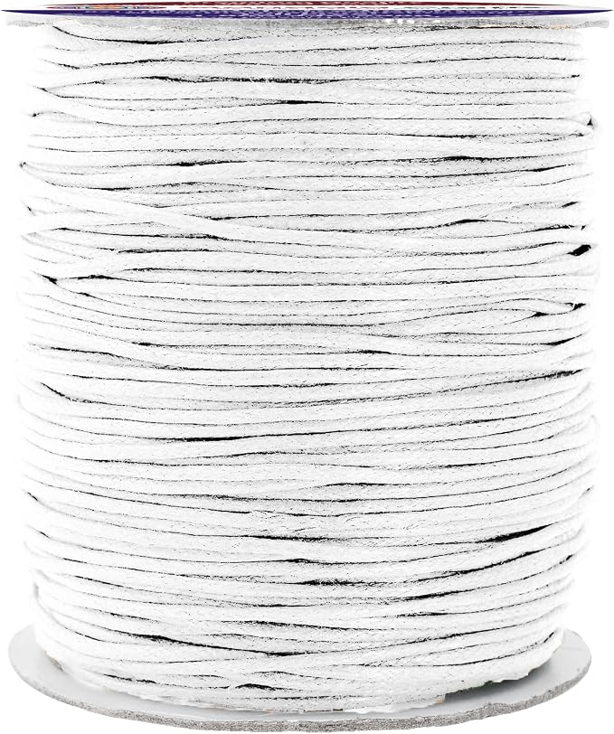 Mandala Crafts 1.5mm 109 Yards White Cotton Waxed Cord by MandalaCrafts
