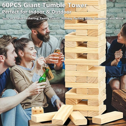 ApudArmis Giant Tumble Tower Stack to Over 5.2Ft, Classic Block Giant Outdoor - Image 9