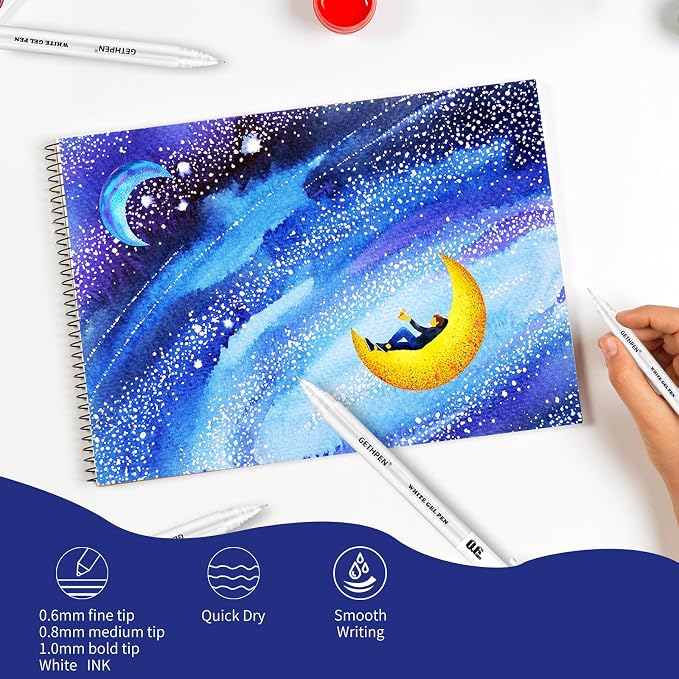 White Gel Pens 3-Pack - Image 4