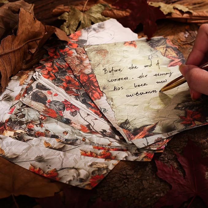 Autumn-Themed Vintage Scrapbook Paper Set, Scrapbooking, DIY Crafts, and Art - Image 7