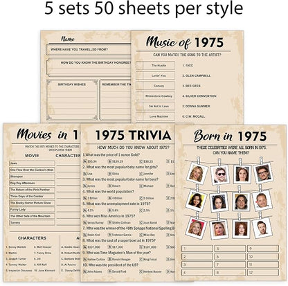 QUPT 50th Birthday Party Games, Born in 1975 Games Bundle, Birthday Party - Image 4