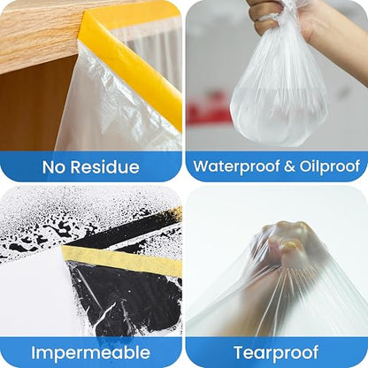TAPEBEAR Pre-Taped Masking Film 9feet x 90feet, Plastic Cover - Image 6