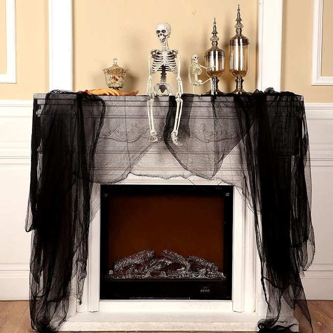 Boao Halloween Cheese cloth 85 x 394 Inch Black Cheesecloth Roll - Image 4