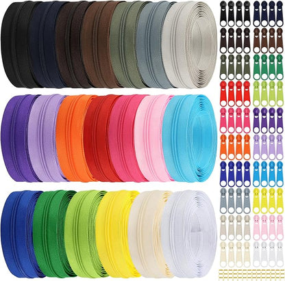DOITEM 62 Yards 20 Pieces Sewing Zippers #3 Nylon Coil Zippers Assorted Zipper - Image 9