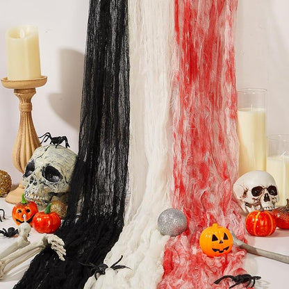Boao Halloween Cheese cloth 85 x 197 Inch White Black and Bloody Cheesecloth - Image 5