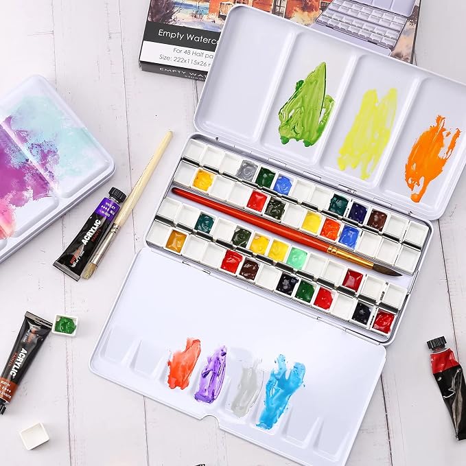 LOONENG Empty Watercolor Palette, Empty Watercolor Tin - Image 6