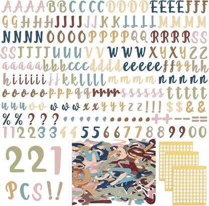 221 Pcs Bulletin Board Letters Round Alphabet Number Punctuation Symbol Combo by Humyoun