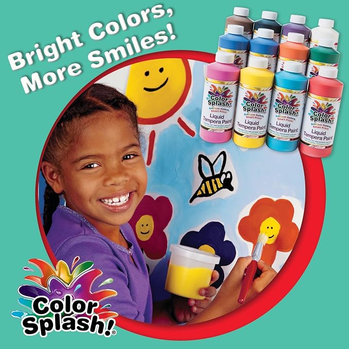 S&S Worldwide Color Splash! Liquid Tempera Bulk Paint, 16-oz Easy-Pour Squeeze - Image 5