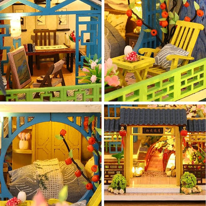 Spilay Dollhouse DIY Miniature Wooden Furniture Kit, Mini Handmade Big Castle - Image 5