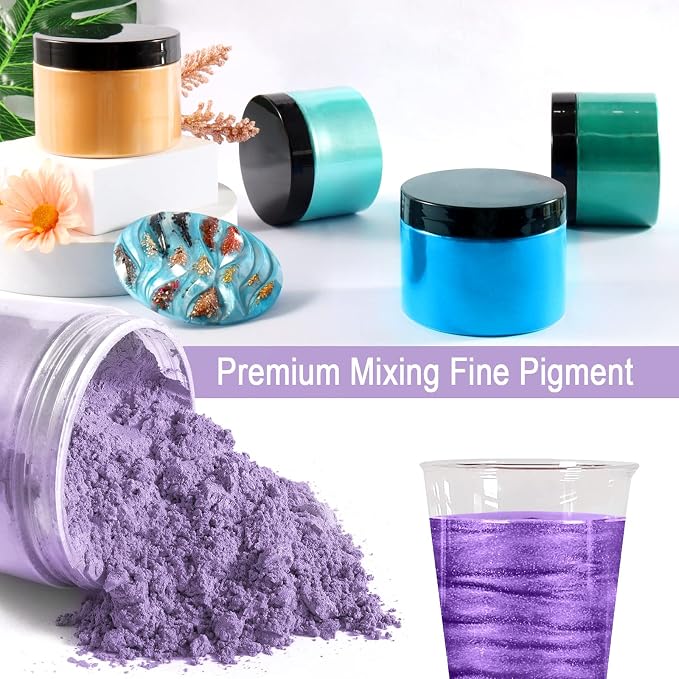 Ceya Mica Powder, 5.3oz/ 150g Pastel Purple Pearlescent Effect Colorant Pigment - Image 4