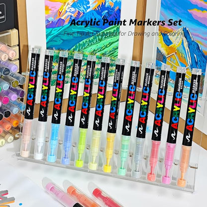 36 Colors No bleeding Non-Toxic Multi-Surface Flexible Tip Acrylic Paint Brush - Image 4