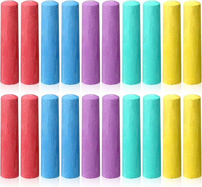 20 Pcs Sidewalk Chalks for Kids Non Toxic Jumbo Chalk for Party Gift Outdoor by Unknown