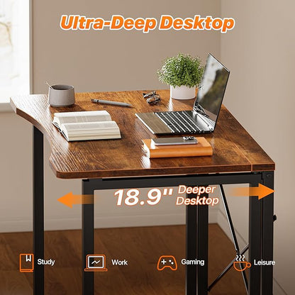 Huuger Folding Desk for Small Spaces, 31.5 Inch Foldable Computer Table - Image 4