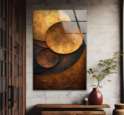 My Photostation.com 40WX60H'' Bronze Art Deco Geometric Motifs Glass Wall Art - Image 7