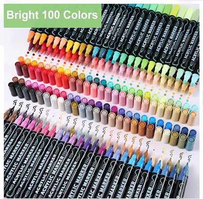 80 Colors Waterproof Dual Tip Acrylic Paint Pens, Dot & Fine Tip Premium - Image 5