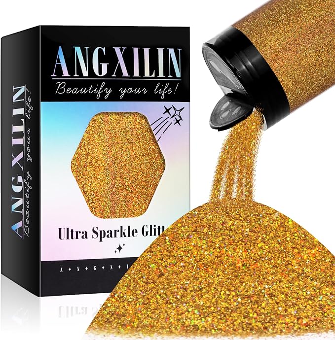 Holographic Fine Glitter for Epoxy Resin DIY Craft, ANGXILIN High Capacity 260g by ANGXILIN