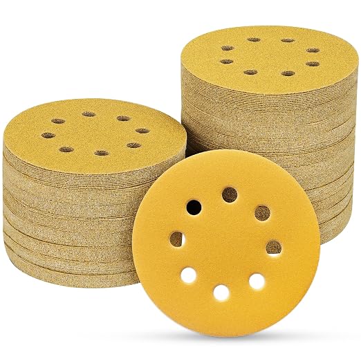100PCS 5 Inch 8 Hole Sanding Discs 240 Grit by POTUINOM
