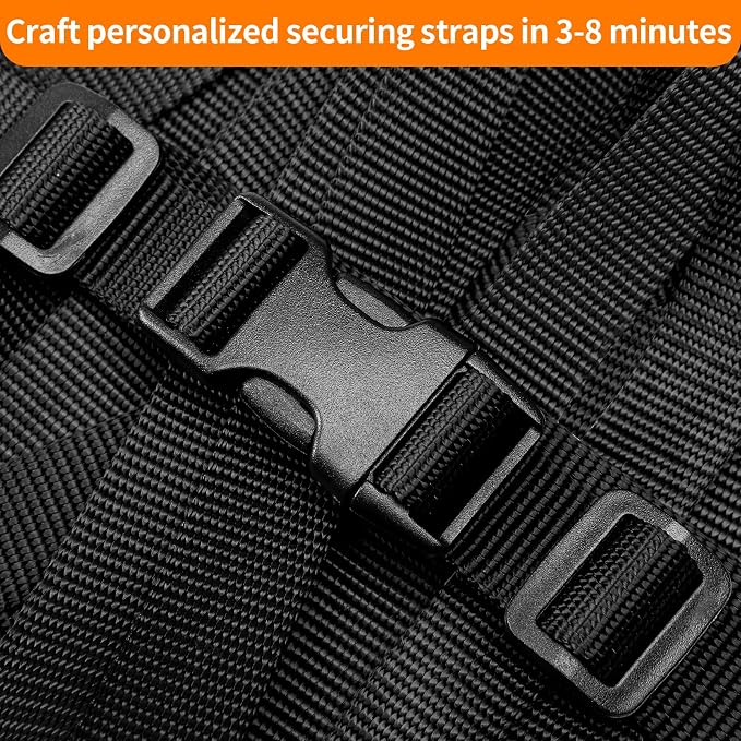 3/4" Buckles and Straps Set: 6 Yards of Thick Nylon Webbing, 12 Tri-Glide Slide - Image 2