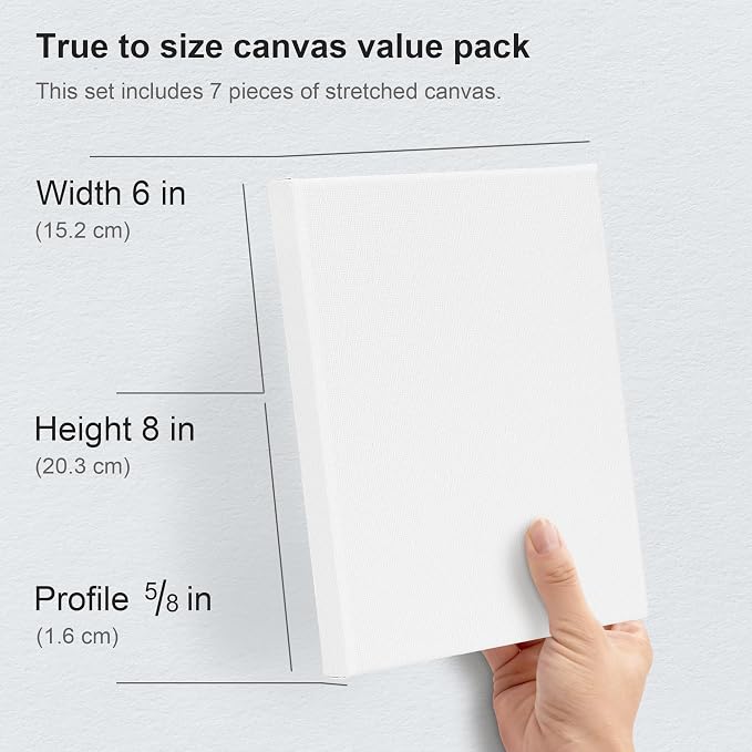 PHOENIX Stretched Canvas for Painting 6x8 Inch/7 Value Pack, 8 Oz Triple Primed - Image 3