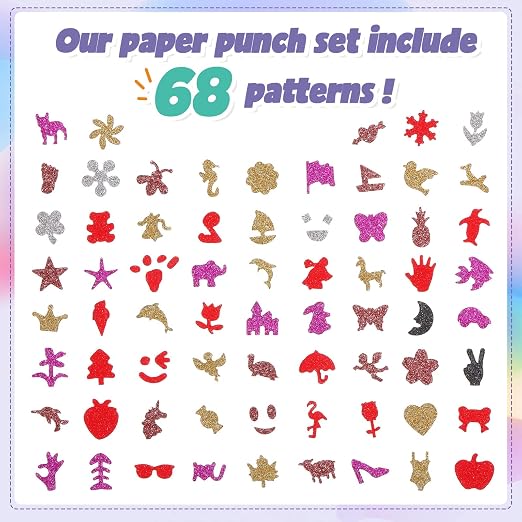 Geyee 68 Pieces Scrapbook Paper Punch Hole Punches Shape Mini Gift Card Punch - Image 2