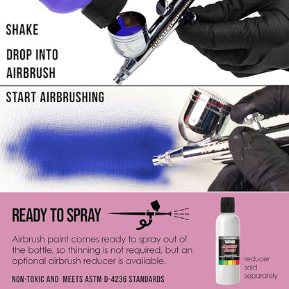 U.S. Art Supply Opaque Lavender Acrylic Special Effects Airbrush Paint - 8oz - Image 3