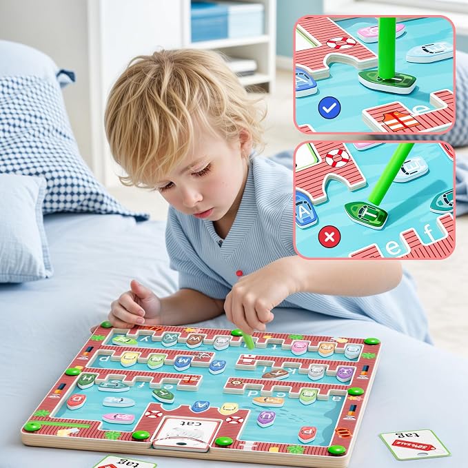 Magnetic Alphabet Maze, Montessori Magnetic Maze Board, Alphabet Puzzle Toddler - Image 6