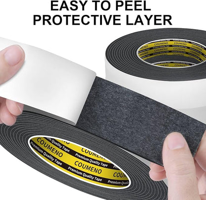 EVA Single-Sided Adhesive Black Foam Tape, 1.18inx16.4FT Single-Sided Sealing - Image 6